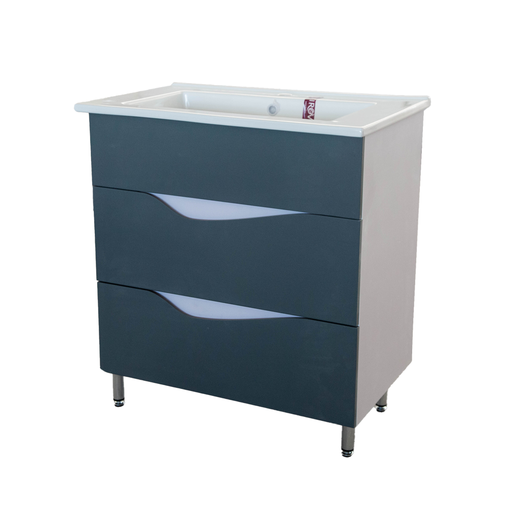 Perla լոգասենյակի PVC կահույք Marea Lux, 715x690x430մմ, մոխրագույն մատ