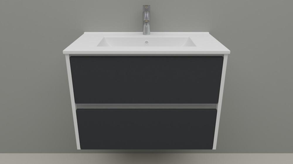 Perla լոգասենյակի PVC կահույք Urban, 700x500x388մմ, մուգ մոխրագույն