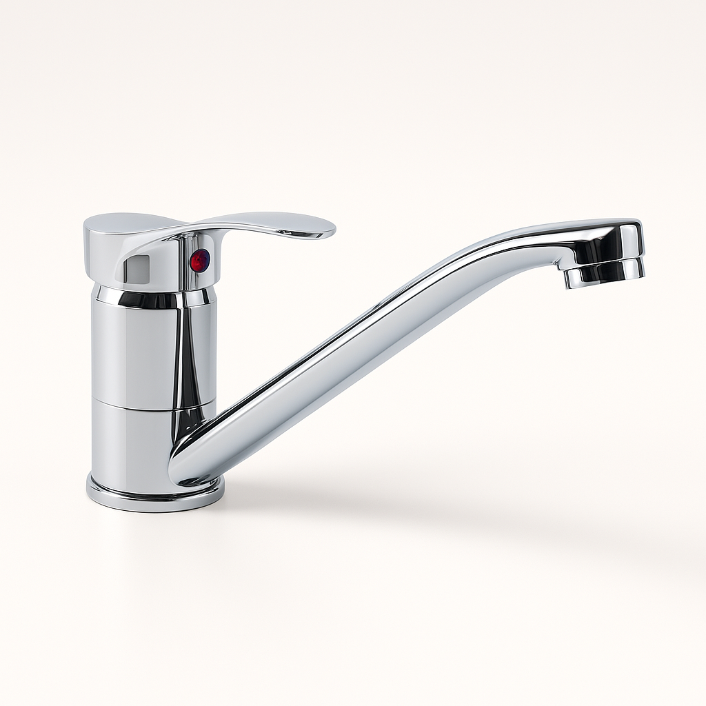 20250408_2223_Chrome Kitchen Faucet_remix_01jrba98x9ef2srk9r70ztp6qj