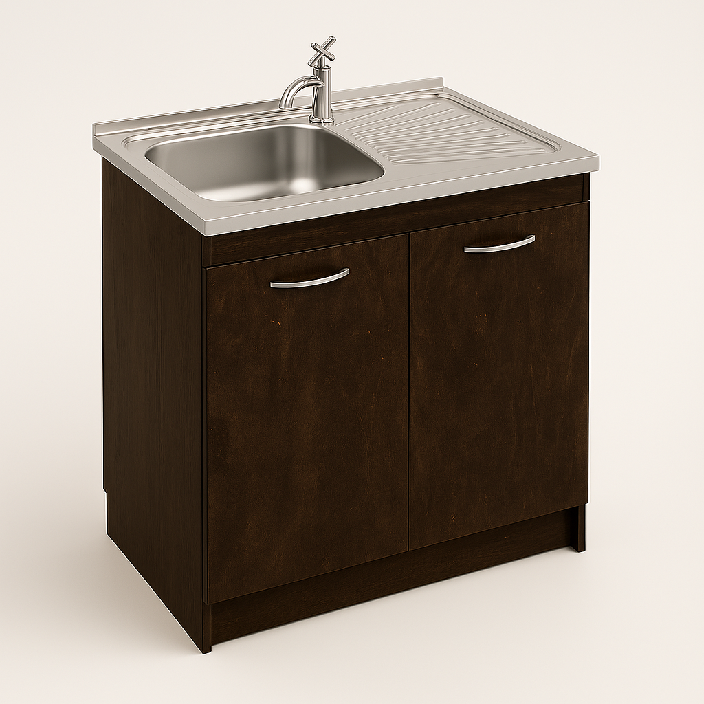 20250409_0933_Dark Wood Kitchen Sink_remix_01jrcgkqjrek4sge1s6k0hv10s
