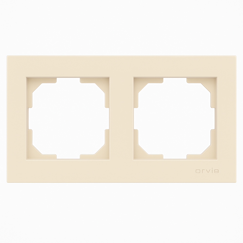 Beige Double-Gang Wall Plate Frame