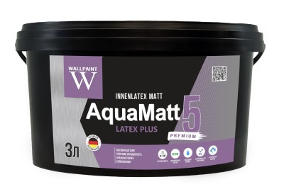 AQUAMATT PAINT WATER BASED INNENLATEX MATT 3L