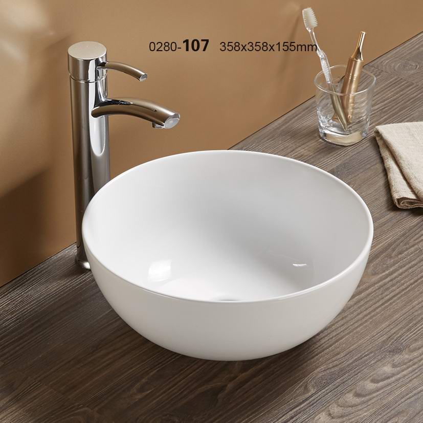 RICO 107 COUNTER TOP BASIN 358X358X155 WHITE